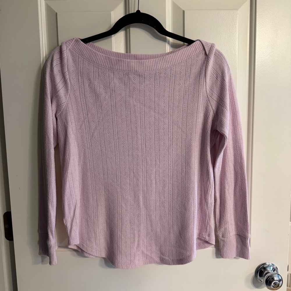 LOFT Light Purple Long Sleeve Knit Top